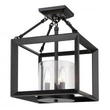  2073-SF BLK-CLR - Smyth Semi-Flush in Matte Black with Clear Glass Shades